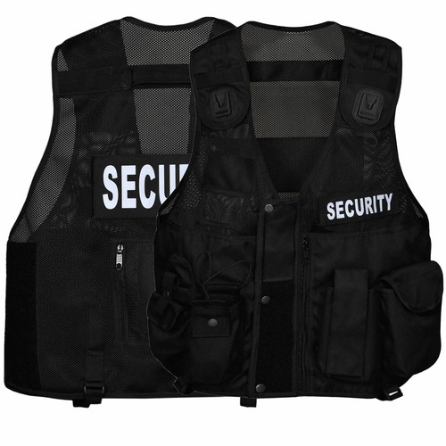 Black tactical vest security - black,